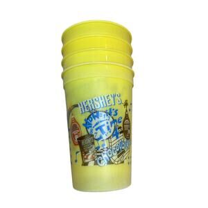 Vintage 1992 Lot of 4 Hershey's Syrup Chocolatese Plastic Cups